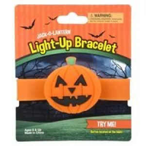 8.5" Light-Up Jack-O-Lantern Snap Bracelet