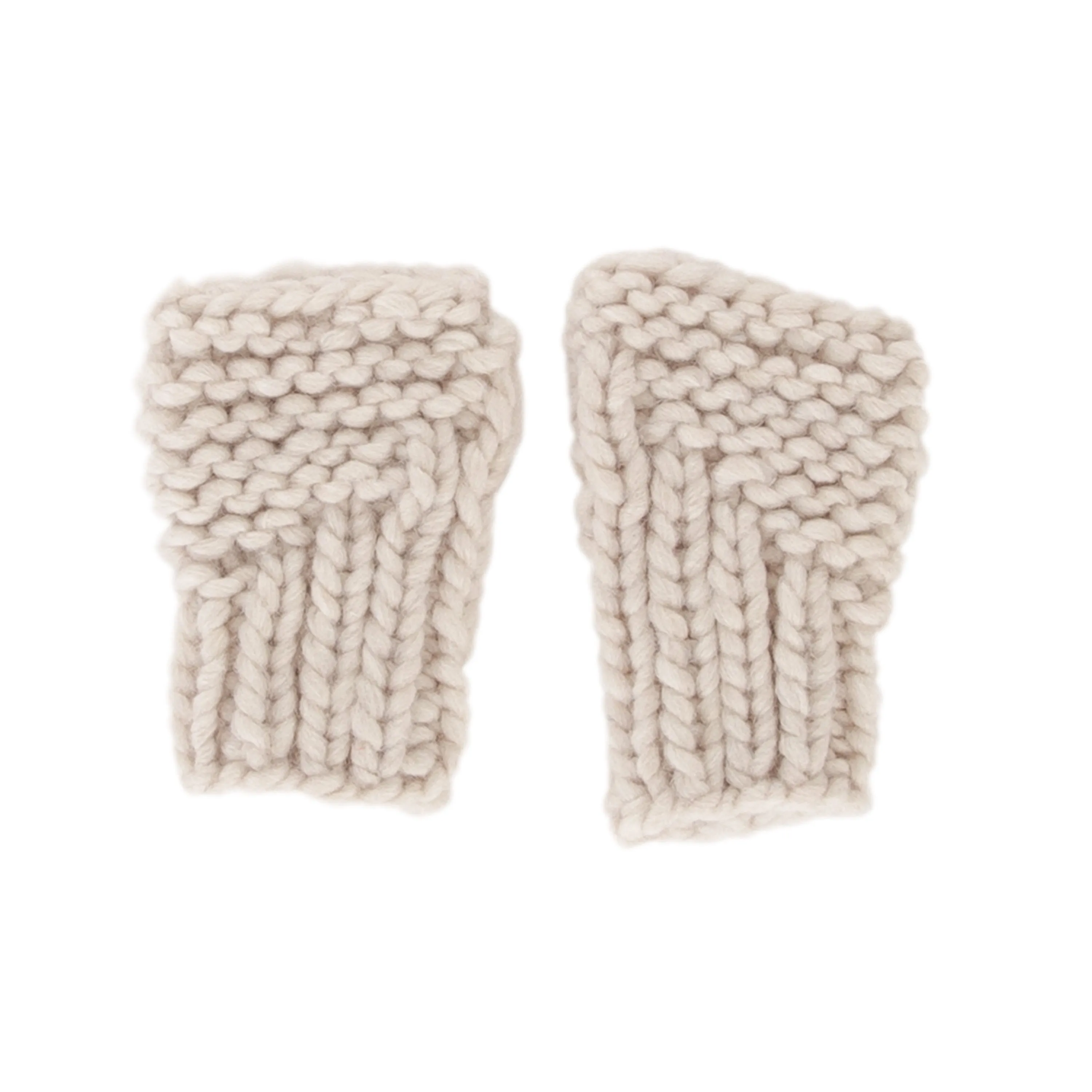 Acorn Journey Fingerless Mittens - Oatmeal