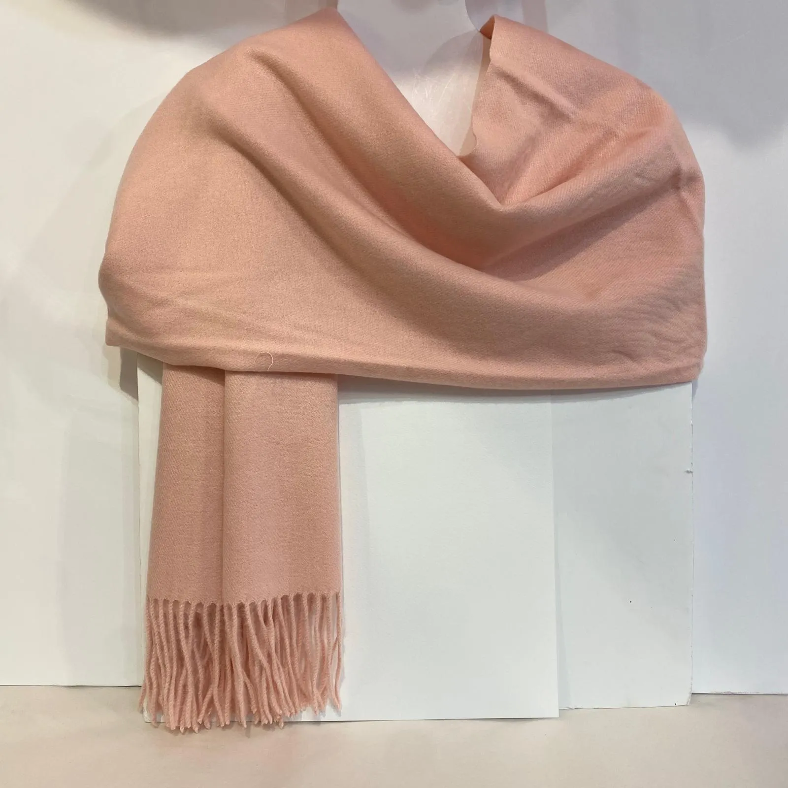 Adele - Cashmere Wool Blend Scarf - Nude Pink