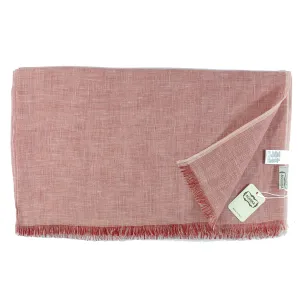 Agnona Scarf Red Light Gray Design - Luxury Linen Shawl SALE