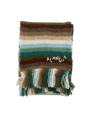 Alanui Striped Wool Scarf with Fringed Edges