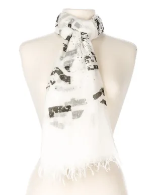 Alphabet Numeric Print Scarf