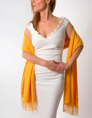 Amber Yellow Wedding Pashmina