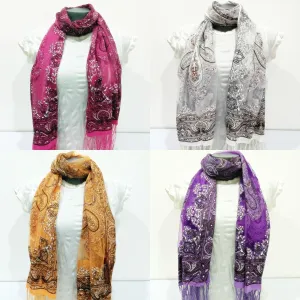 Assorted set of 10 Beautiful Hand Made Silky Lace Scarves