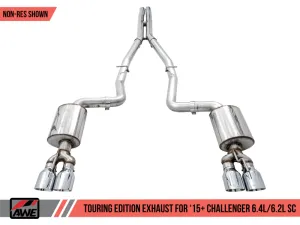 AWE Tuning 2015  Dodge Challenger 6.4L/6.2L Non-Resonated Touring Edition Exhaust - Quad Silver Tips