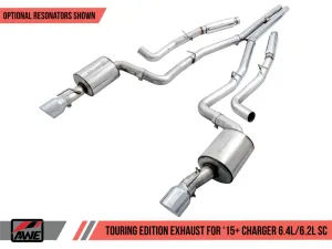 AWE Tuning 2015  Dodge Charger 6.4L/6.2L SC Non-Resonated Touring Edition Exhaust - Silver Tips