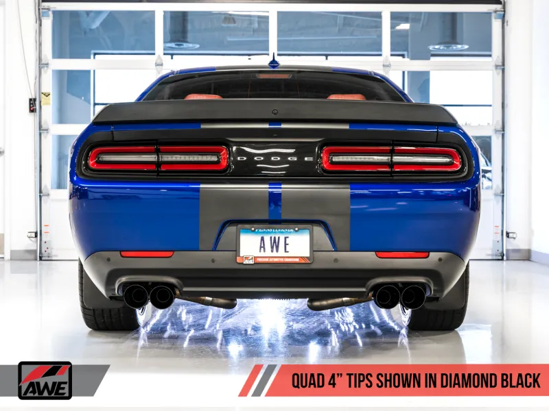 AWE Tuning 2017  Challenger 5.7 Touring Edition Exhaust - Non-Resonated - Diamond Black Quad Tips