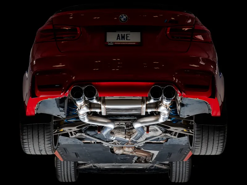 AWE Tuning BMW F8X M3/M4 Track Edition Catback Exhaust - Chrome Silver Tips