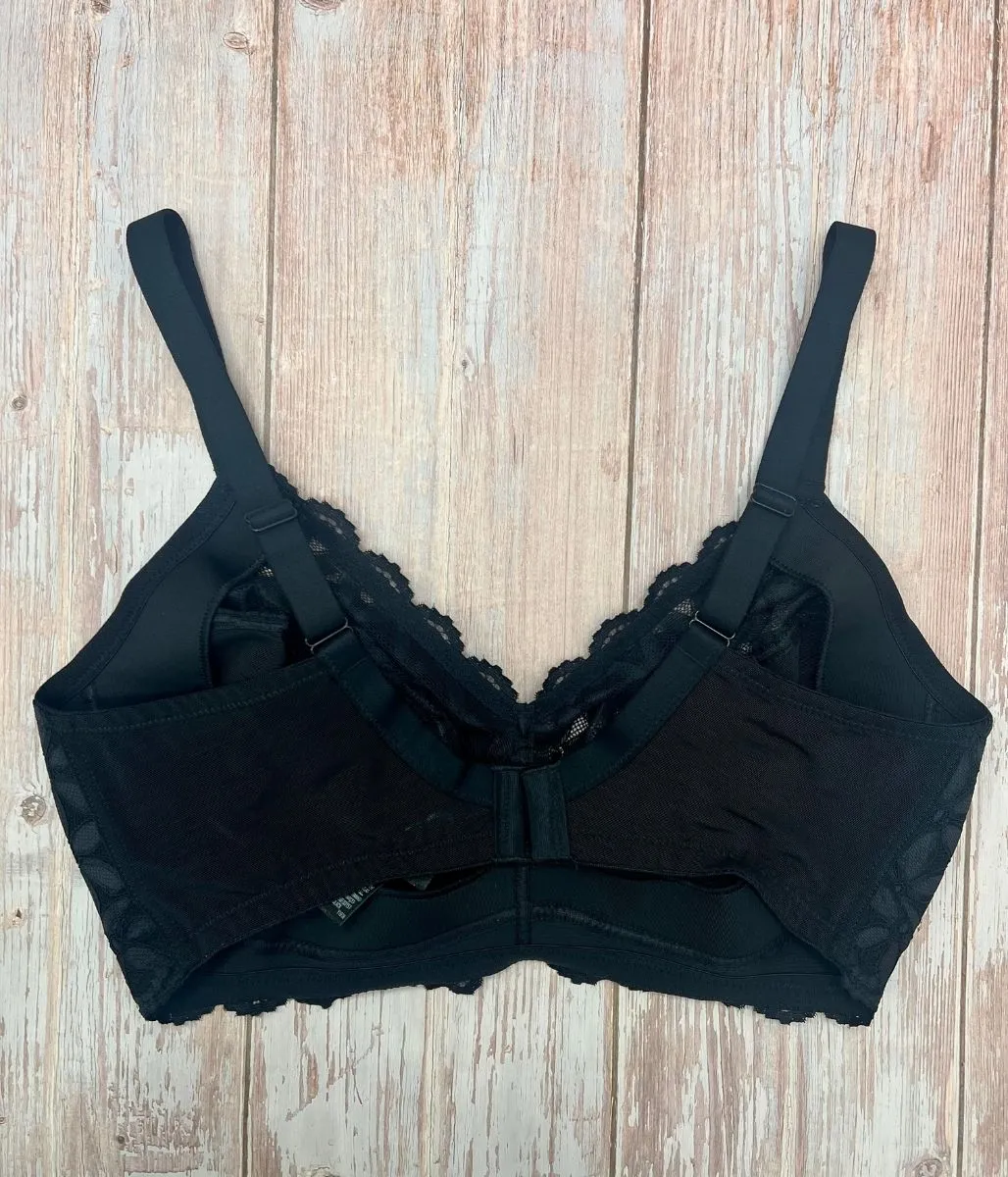 Black Non Padded Lace Bra with Secret Support