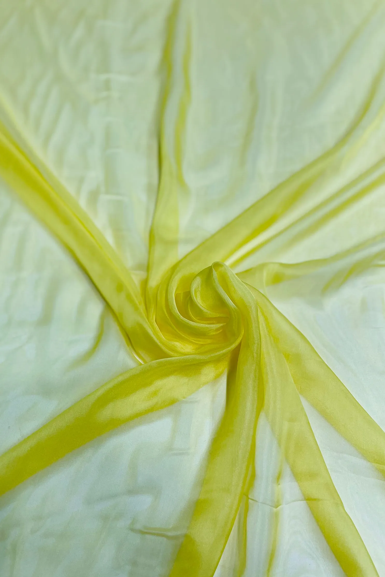 Blazing Yellow Silk Chiffon