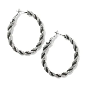 Brighton Women's Interlok Twist Oval Leverback Hoop Earrings