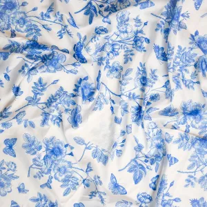 Cobalt Toile Tichel by Nicsessories With Nonslip Velvet