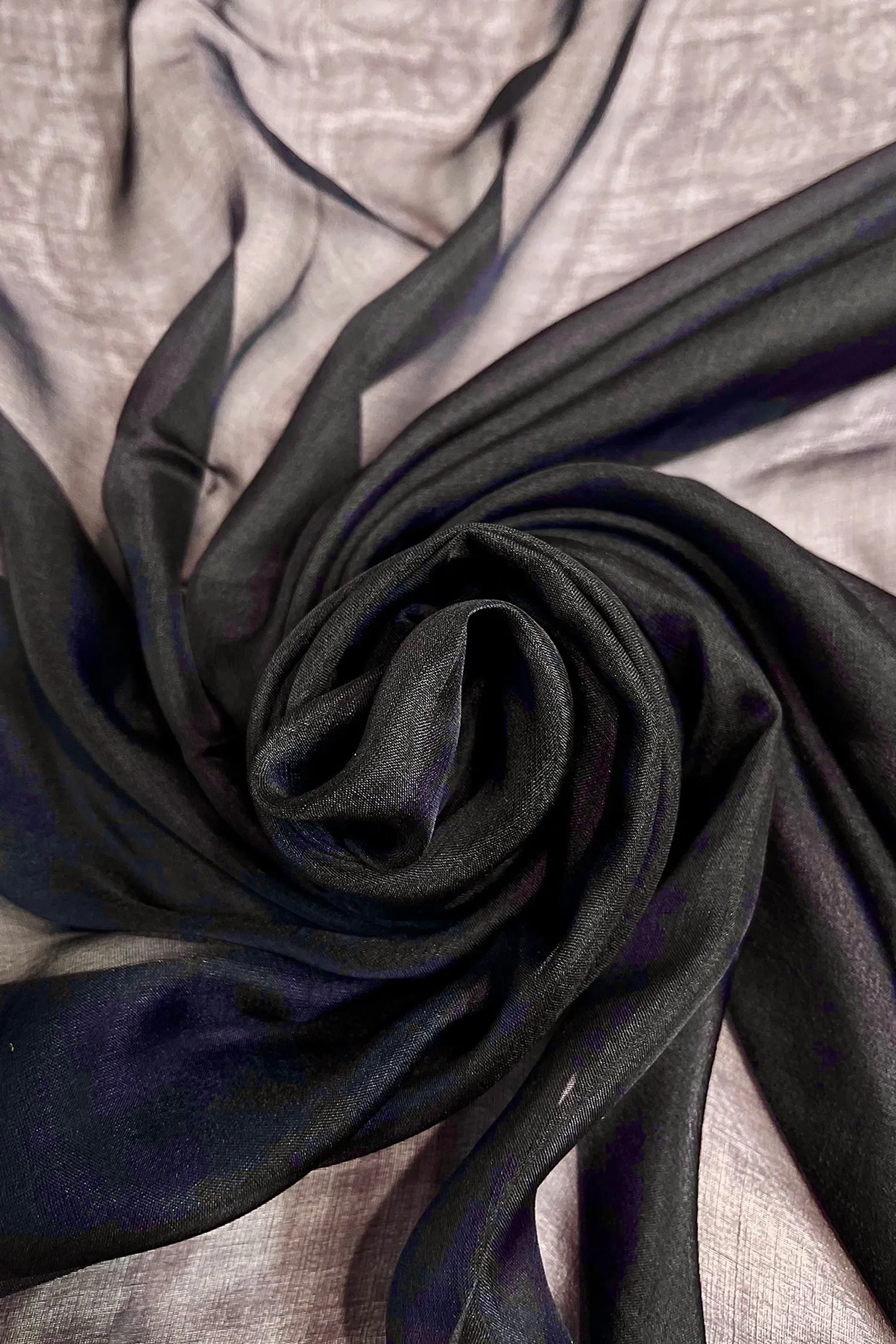 Dark Navy Silk Chiffon