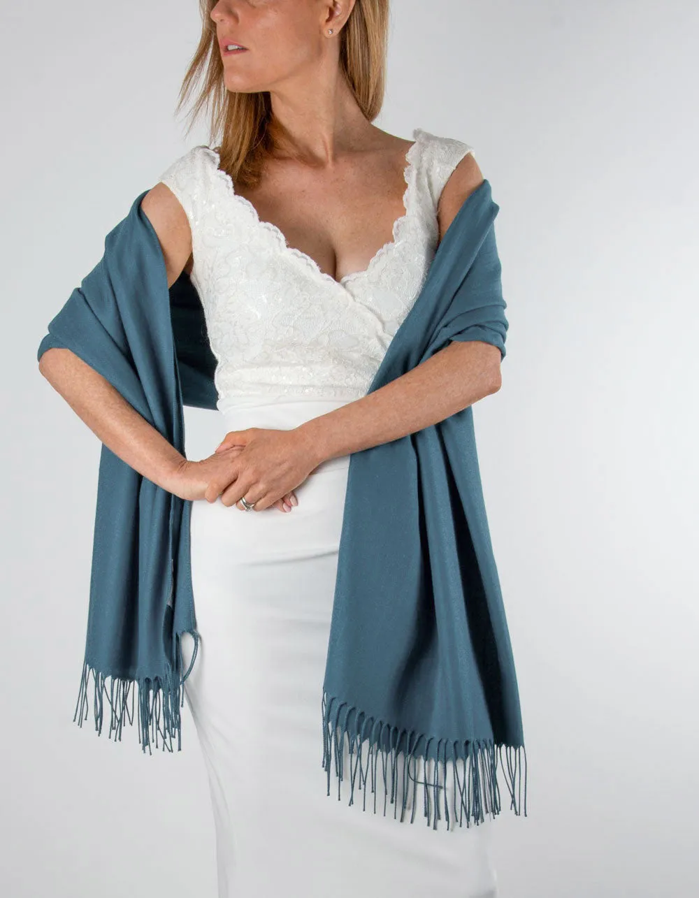 Denim Blue Wedding Pashmina