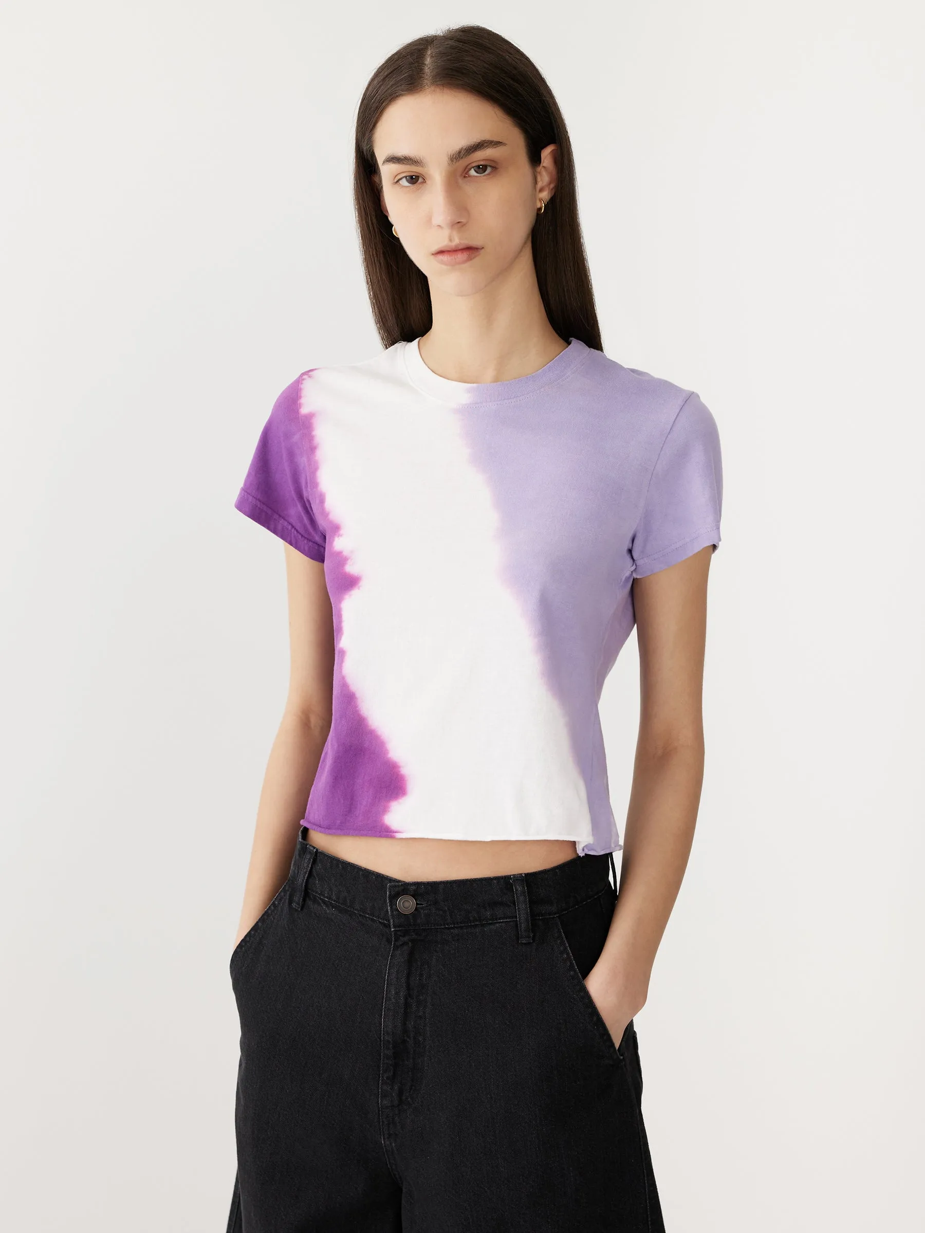 dye raw edge baby tee