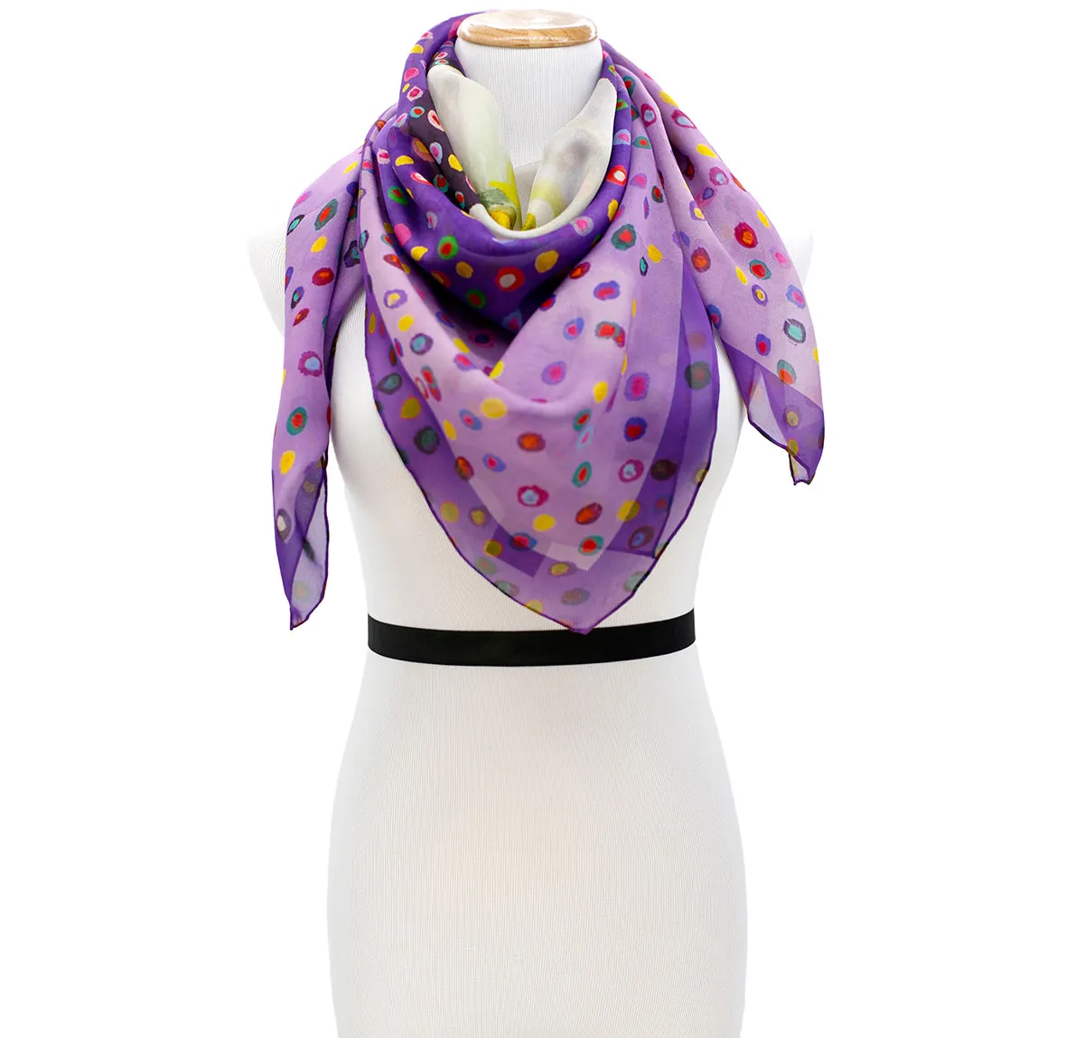 FLOAT Silk Square Scarf Neckerchief Calla Lily