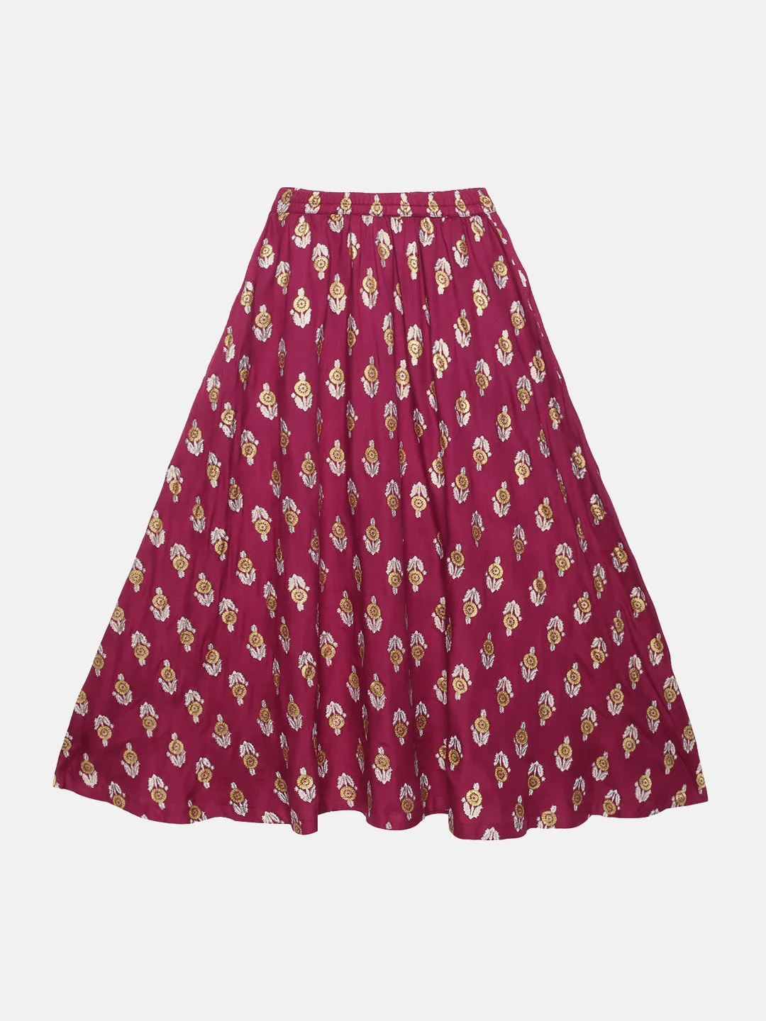 Girls Ethnic Half Shoulder Lehenga Set