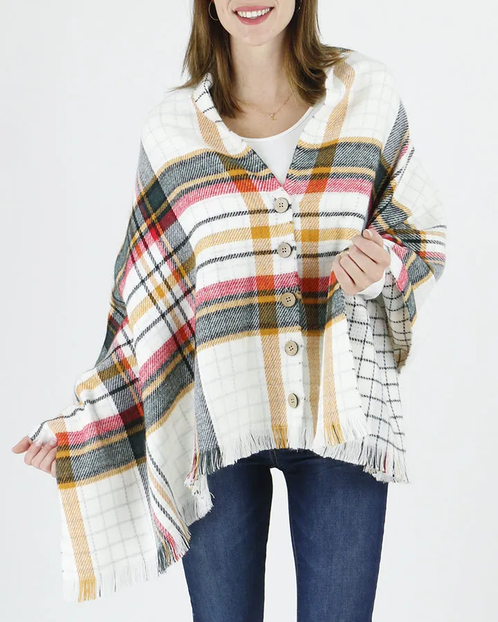 Grace & Lace Reversible Button Scarf/Poncho