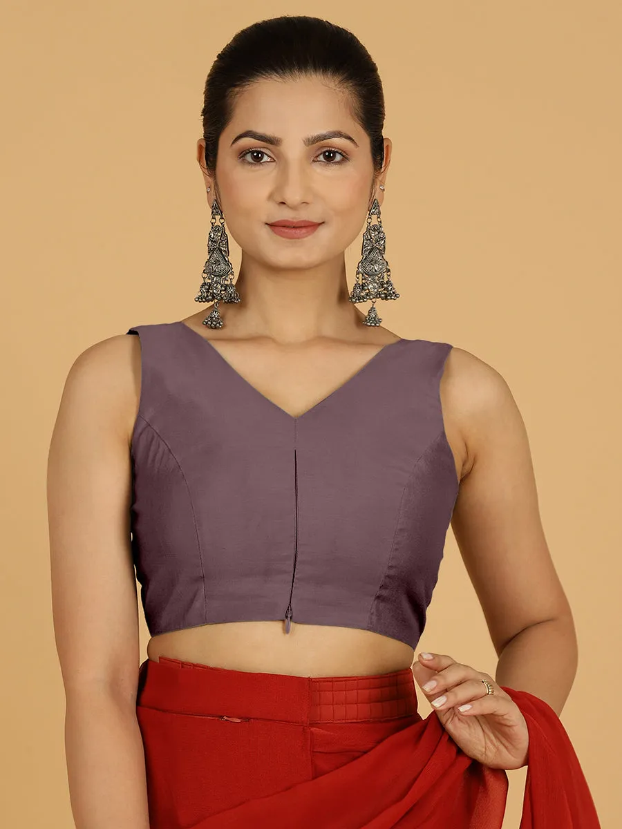 Hema x Rozaana |  Saree Blouse in Purple Mauve