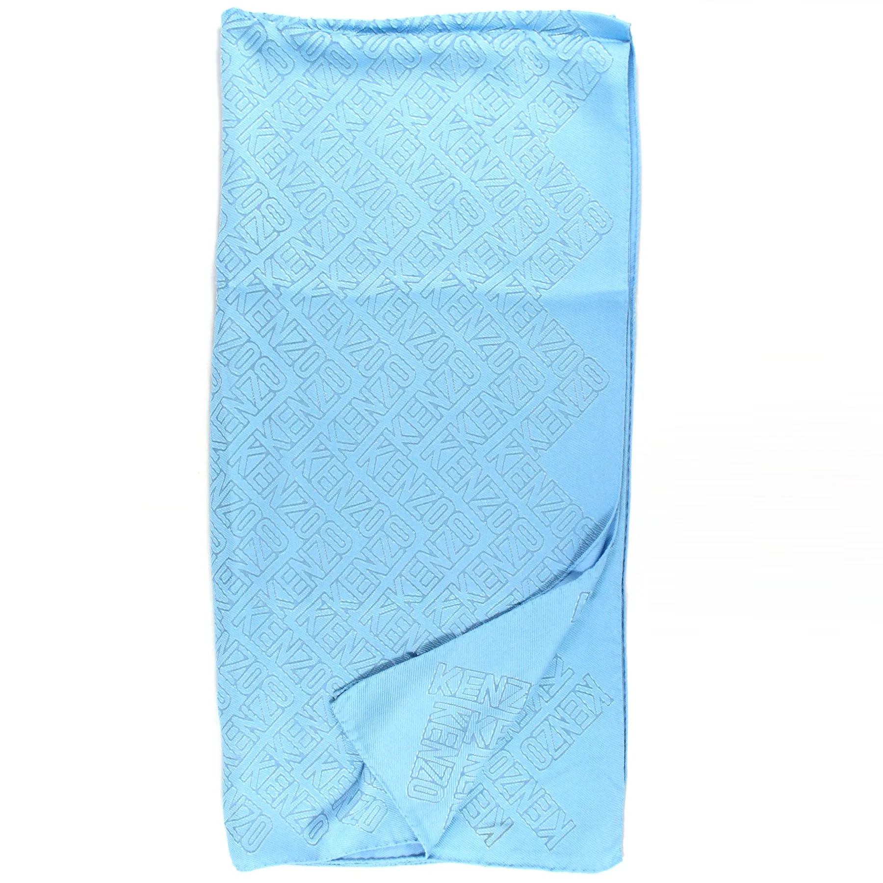 Kenzo Scarf Sky Blue Logo Allover - Extra Large Modal Silk Wrap SALE