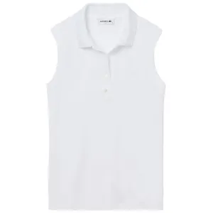 Lacoste Women's Sleeveless Cotton Pique Polo - White