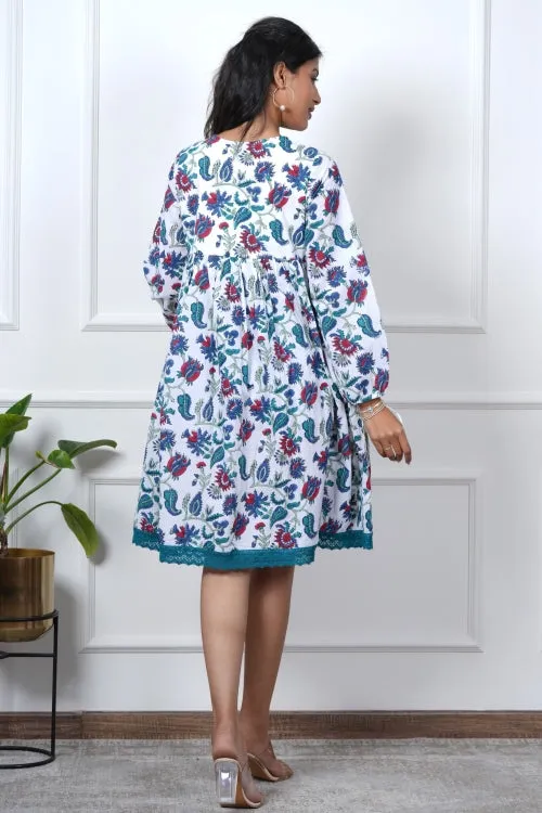 Lotus Luxe Hand Block Printed Dress