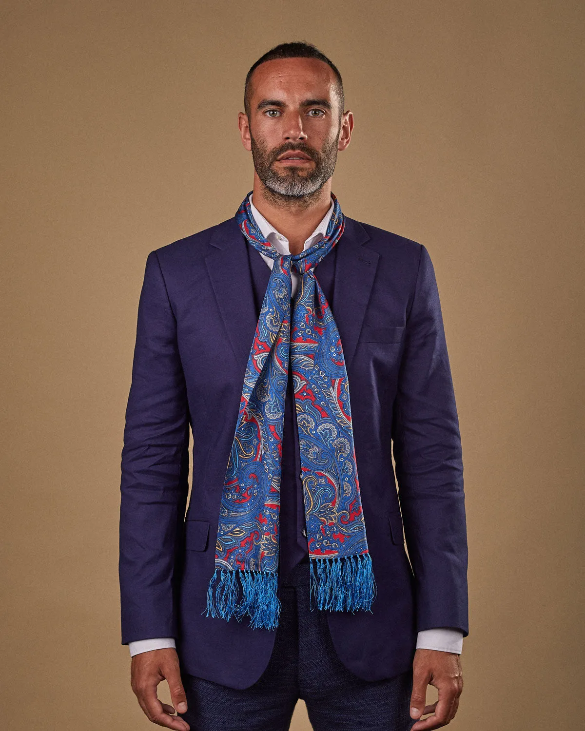 Men's Silk Aviator Scarf in Paisley - The Oxford Aviator