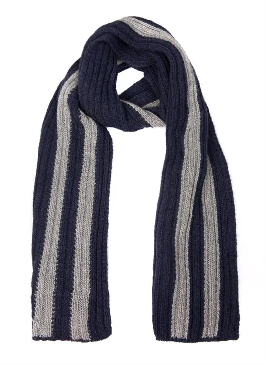 Men's Two-Tone Stripe Knitted Scarf