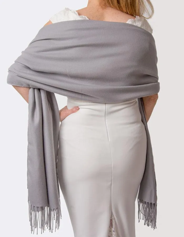 Mid Grey Wedding Pashmina