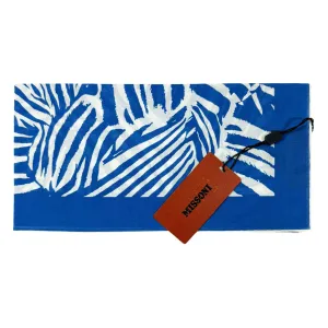 Missoni Small Cotton Scarf Blue White Women Collection