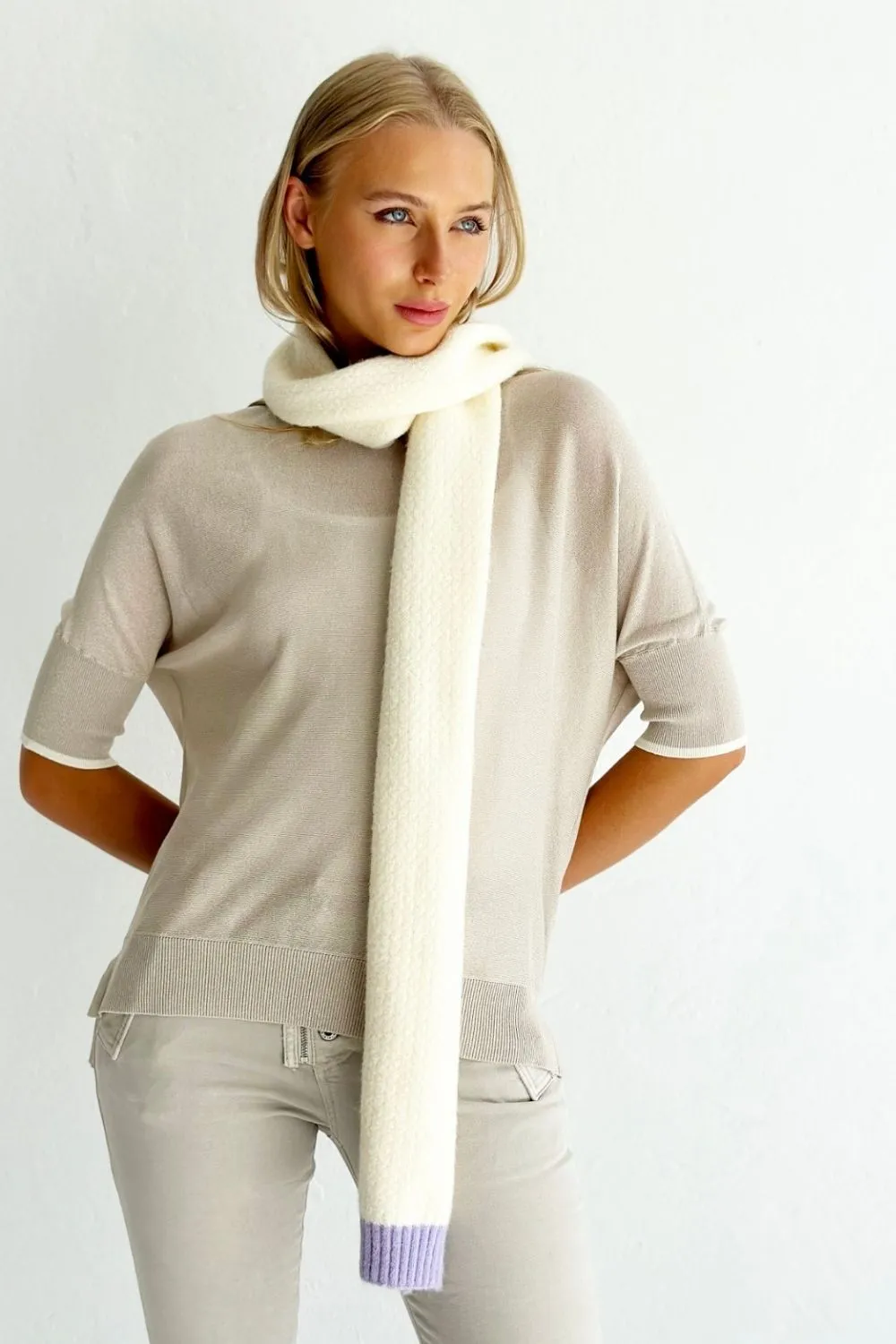 Mosk - Lily scarf - cream and lilac