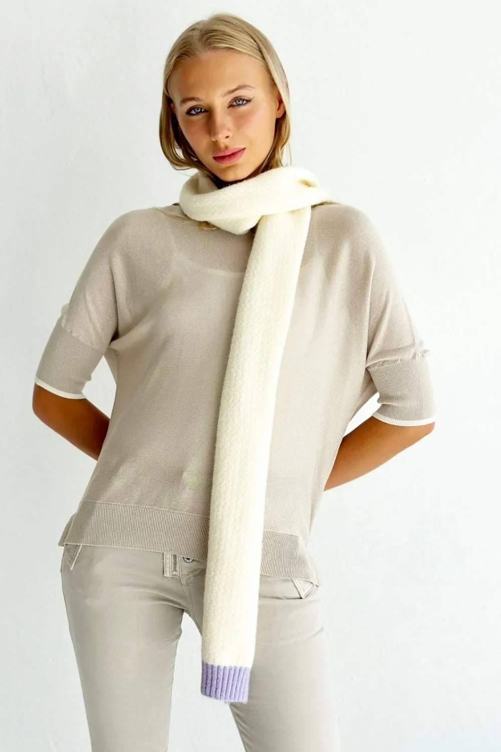 Mosk - Lily scarf - cream and lilac