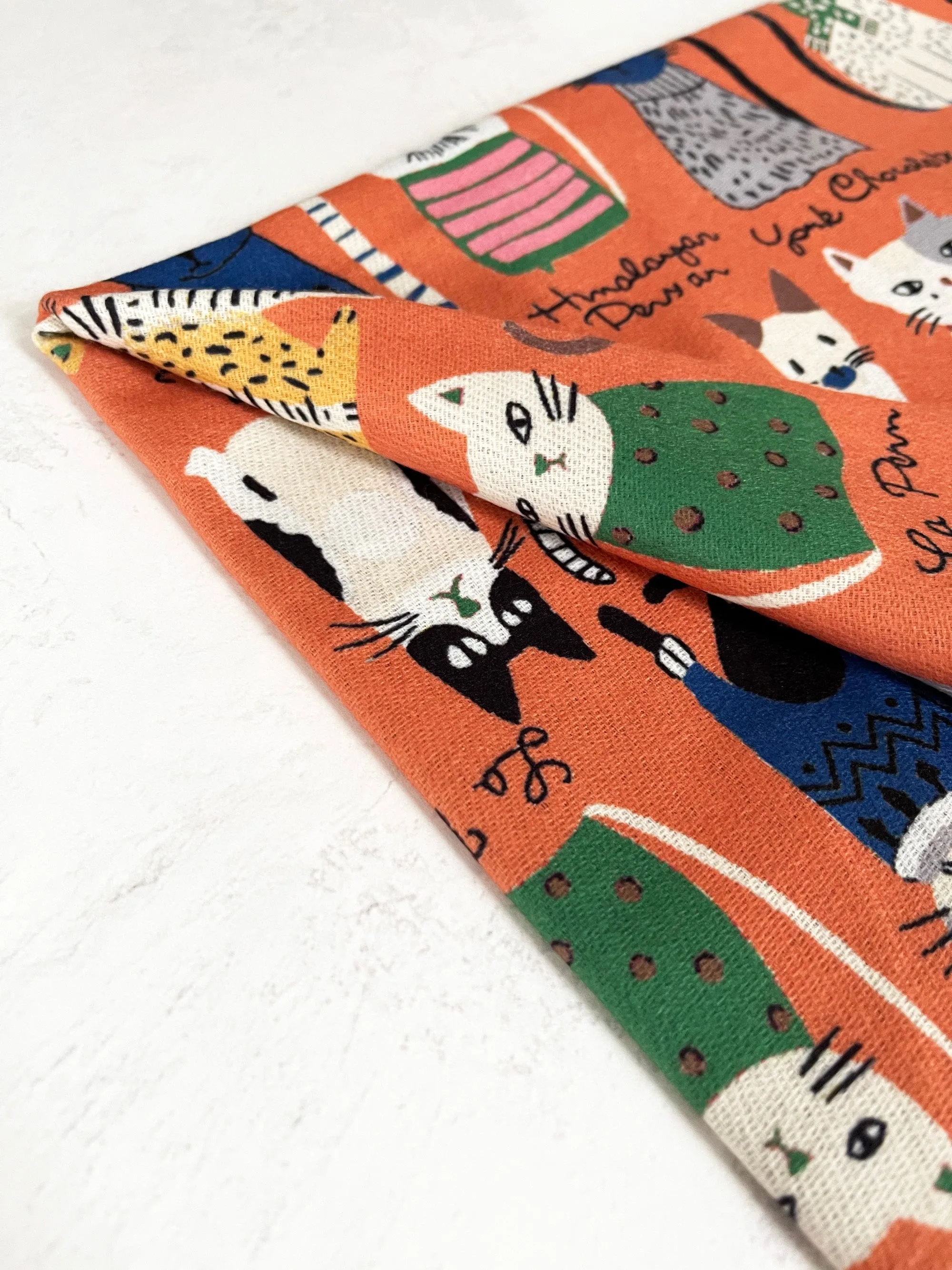 ORANGE CAT PRINT LONG LIGHTWEIGHT SCARF