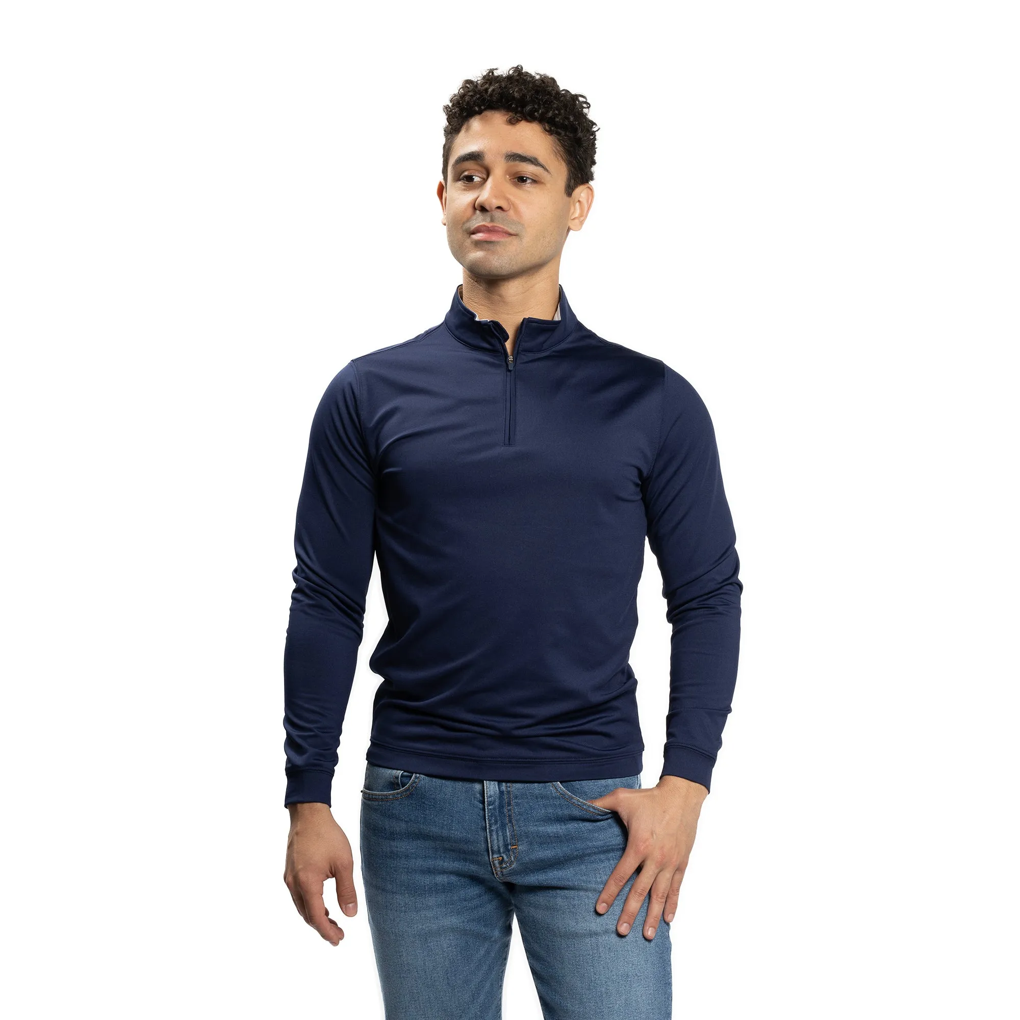 Performance Quarter Zips - Navy