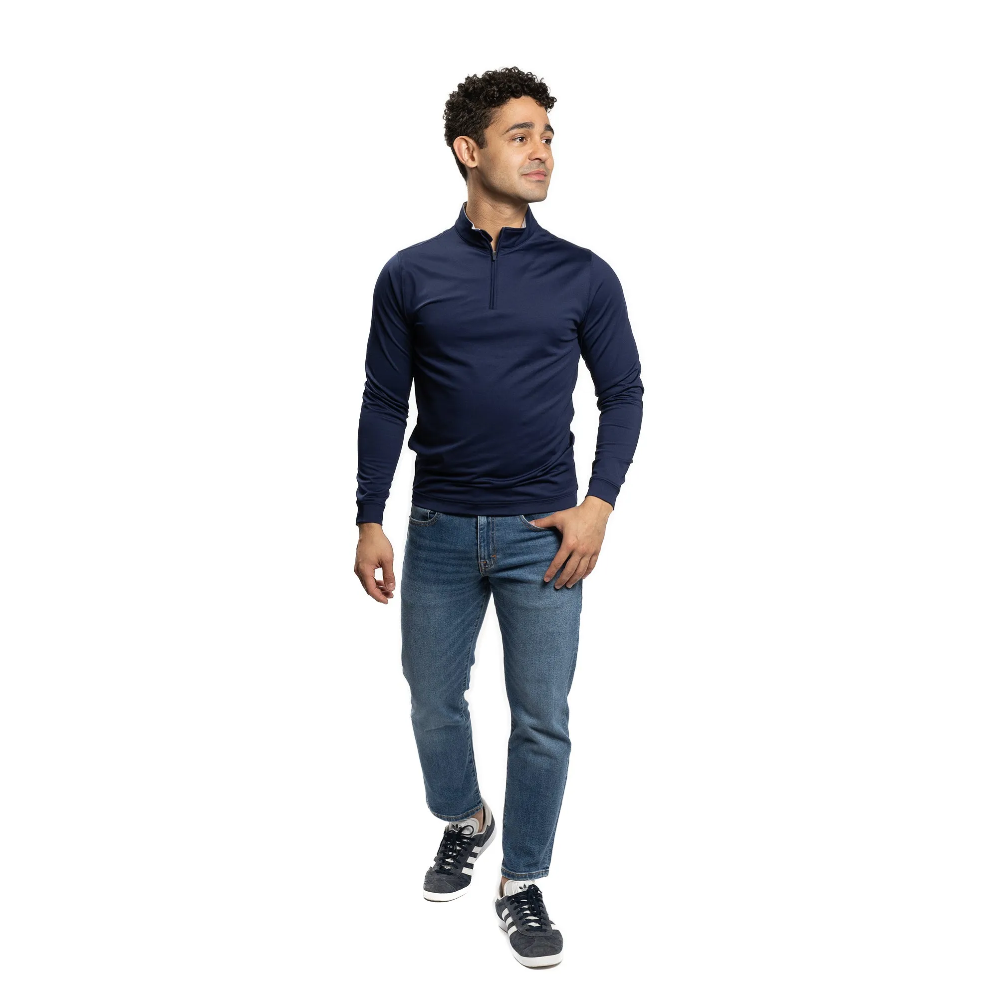 Performance Quarter Zips - Navy