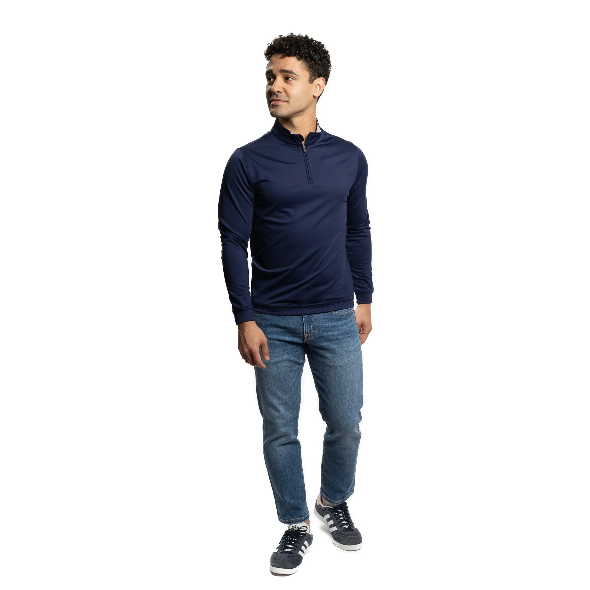 Performance Quarter Zips - Navy