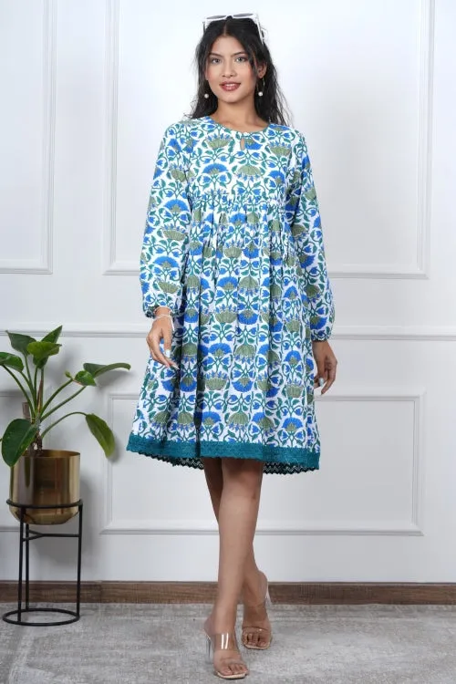 Petal Perfection Hand Block Printed Dress