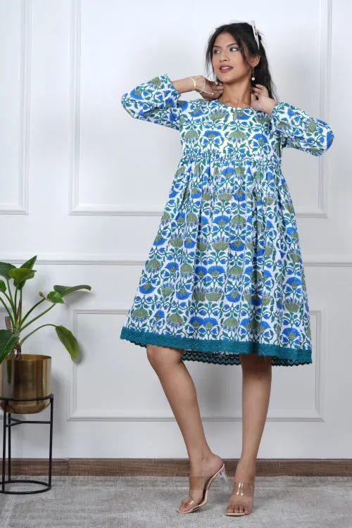 Petal Perfection Hand Block Printed Dress