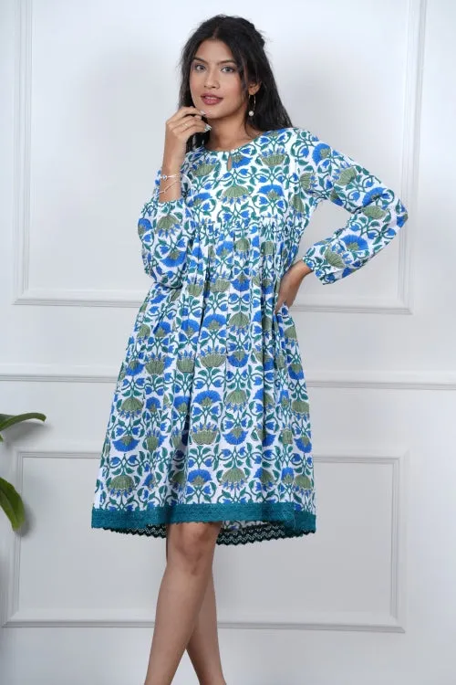 Petal Perfection Hand Block Printed Dress