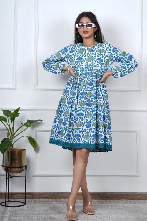 Petal Perfection Hand Block Printed Dress