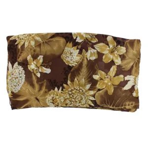 Salvatore Ferragamo Scarf Brown Floral - Silk Designer Shawl FINAL SALE