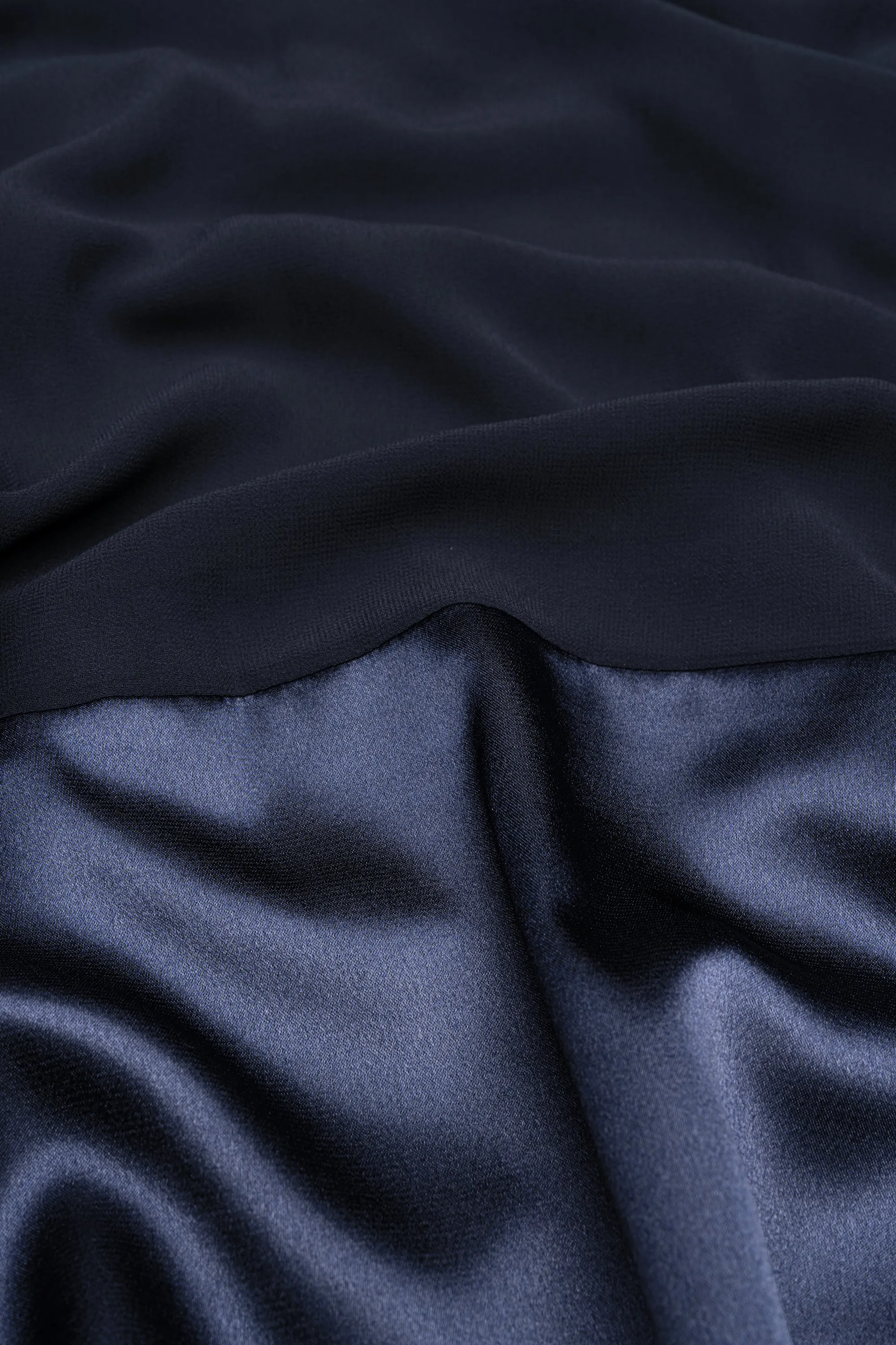 Satin–Edge Hijab - Midnight Blue