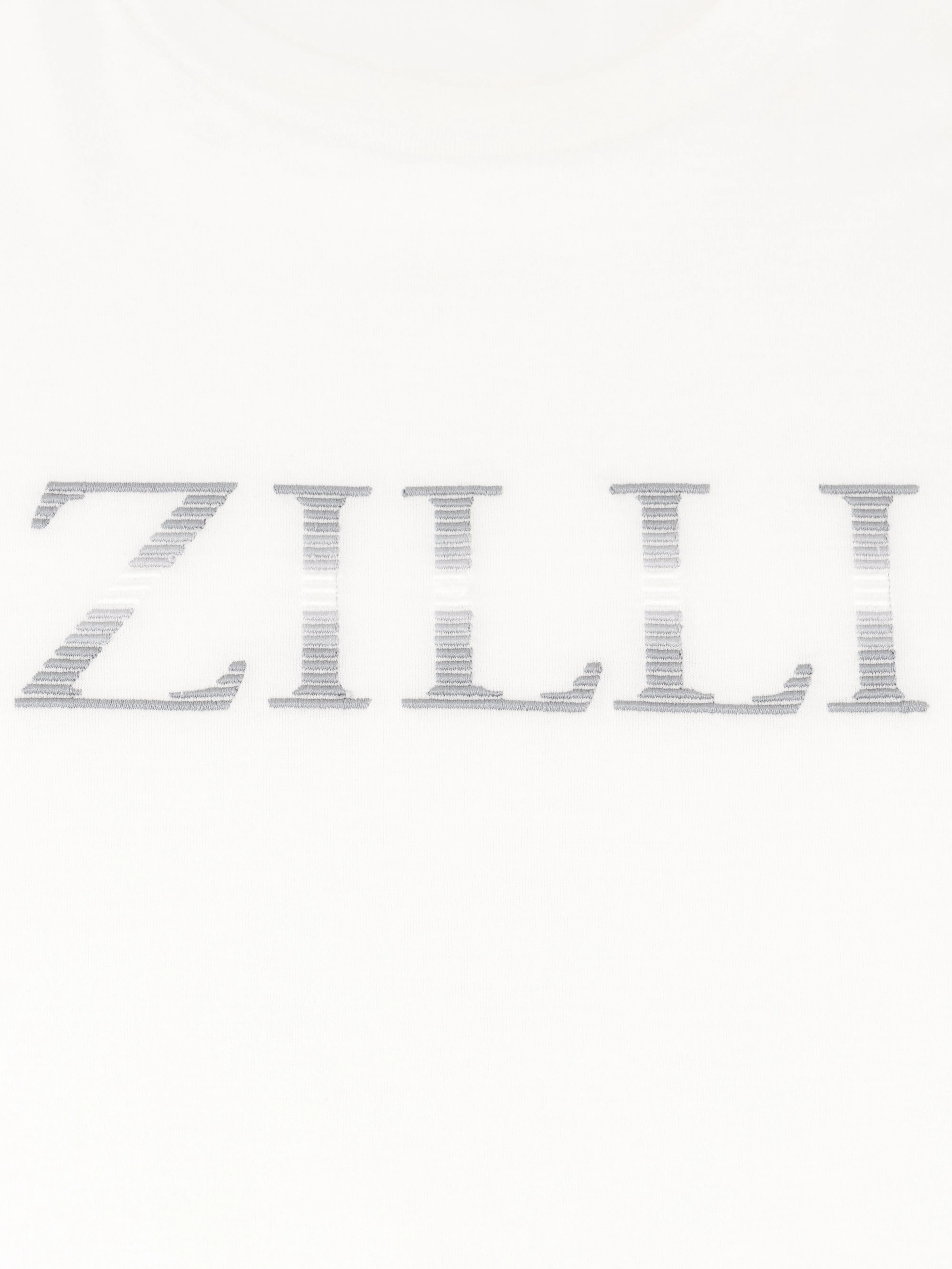 T-Shirt with Gradient Zilli Shade Embroidery White