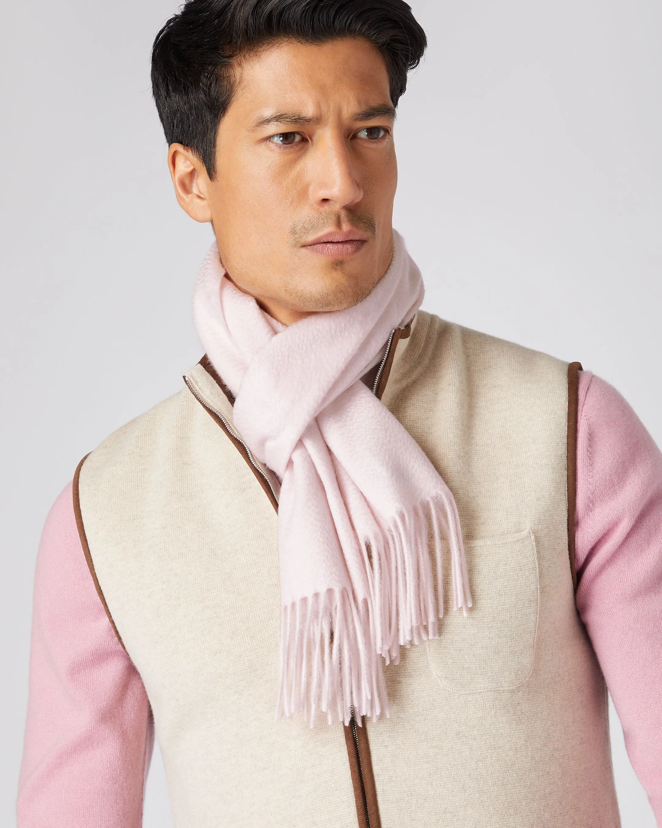 Unisex Woven Cashmere Scarf Quartz Pink