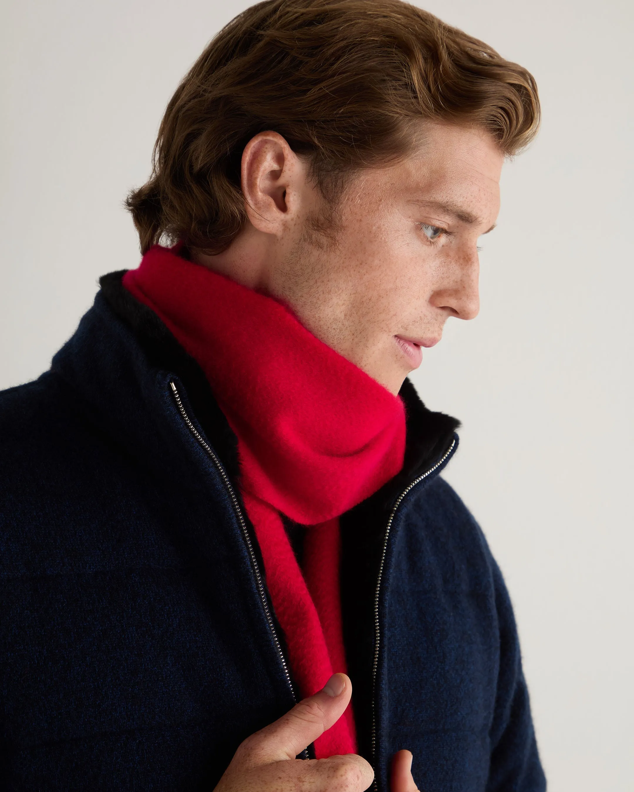 Unisex Woven Cashmere Scarf Riding Red