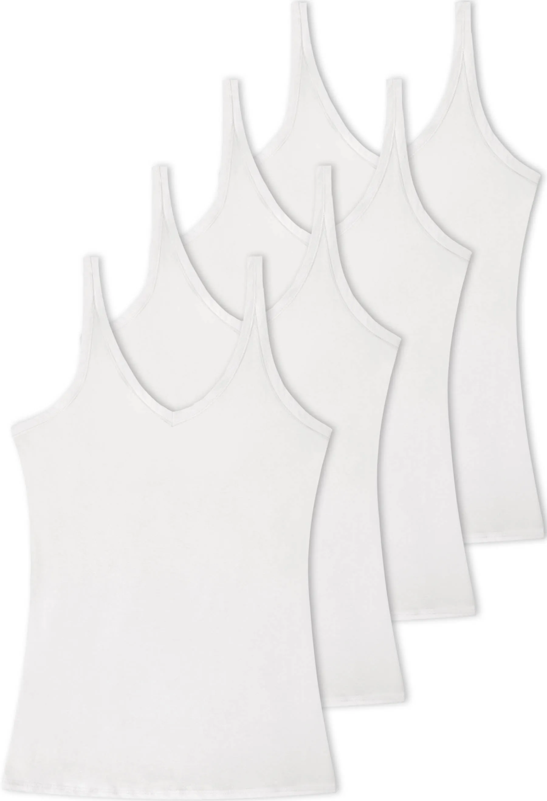 White Superfine﻿ 100% Cotton Camisole - 4 Pack