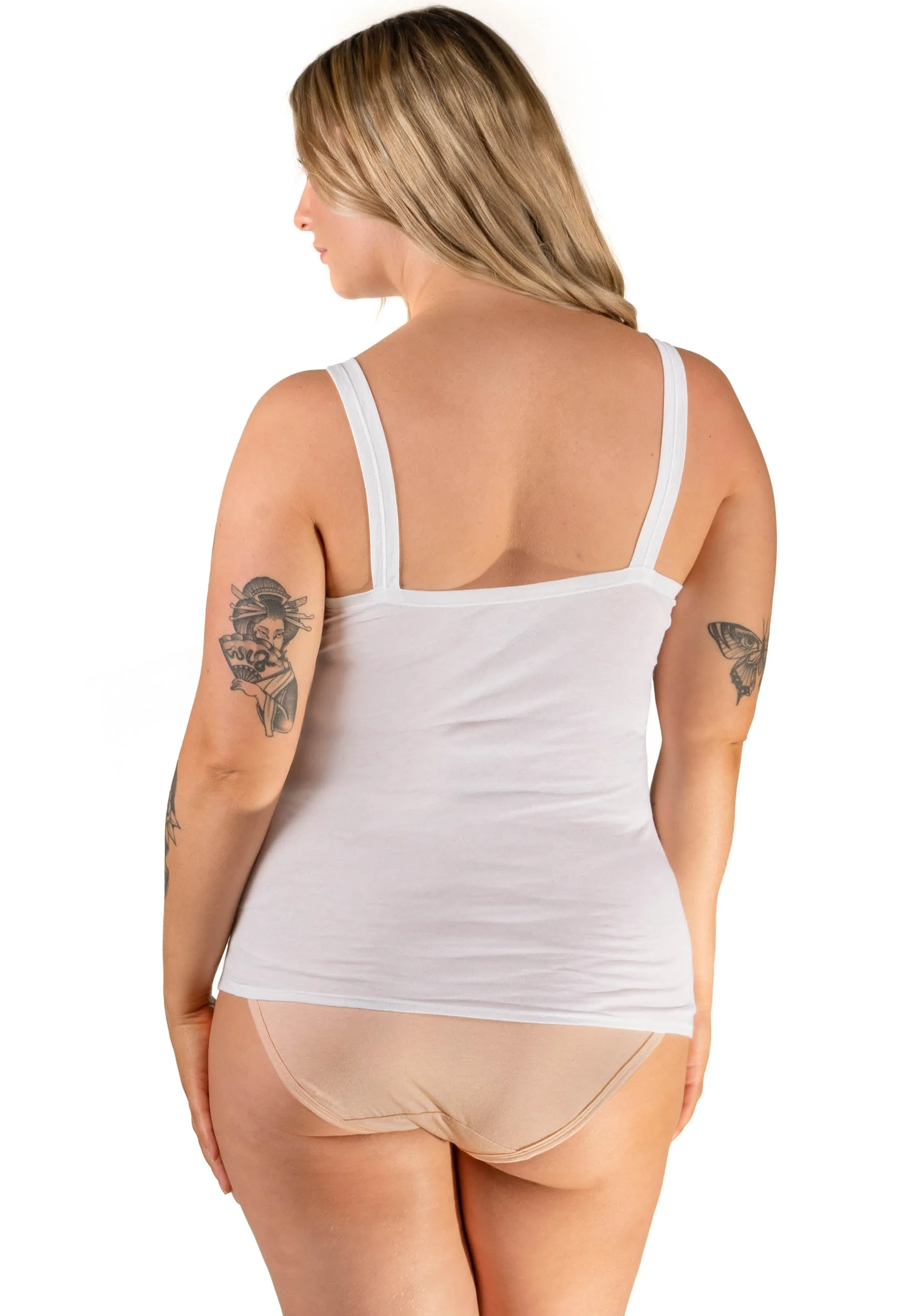 White Superfine﻿ 100% Cotton Camisole - 4 Pack