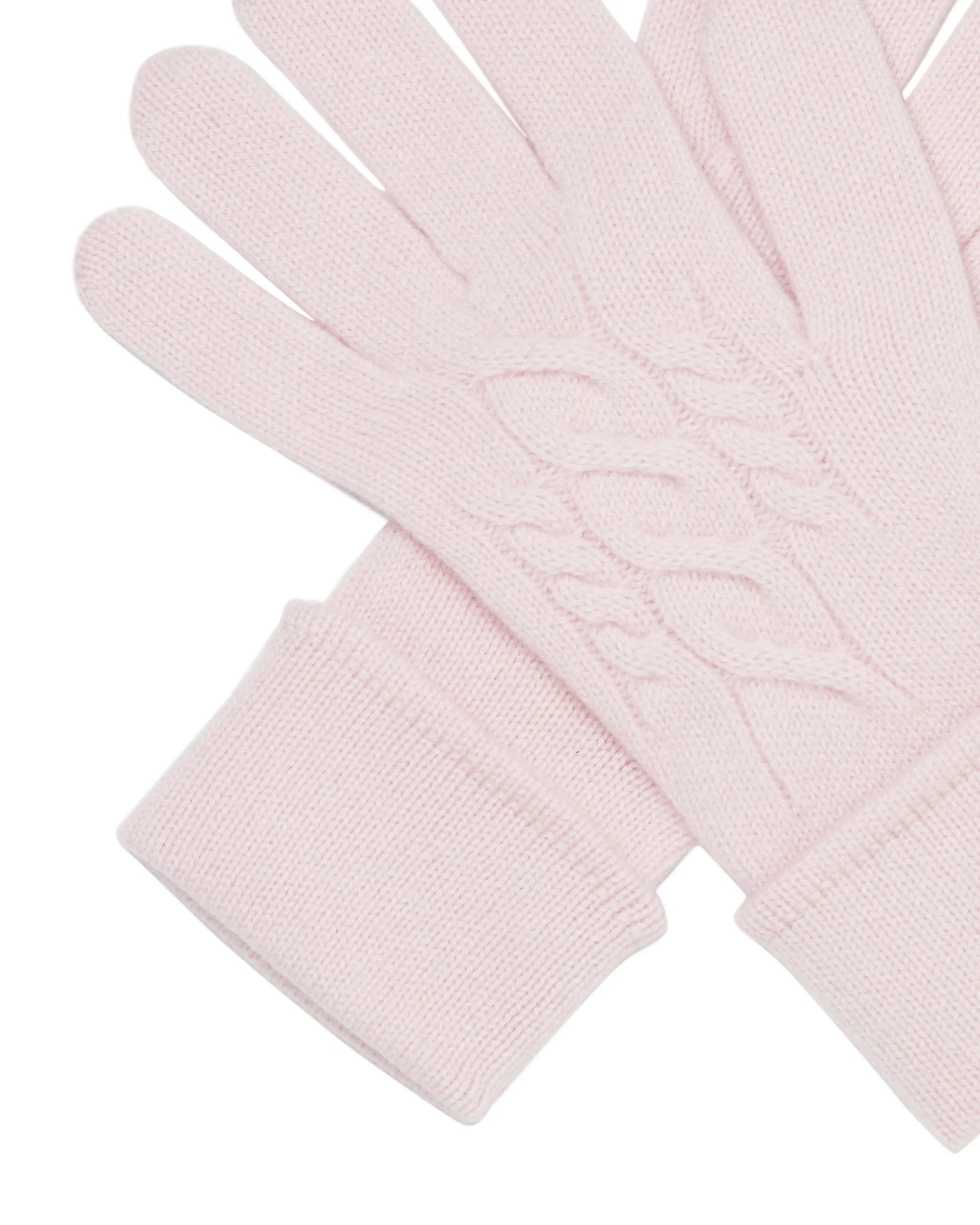 Women's Cable Cashmere Gloves Quartz Pink